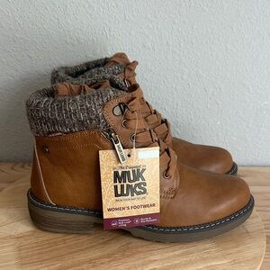 Muk Luks Womens Garland Georgia Stacked Heel Dress Boots